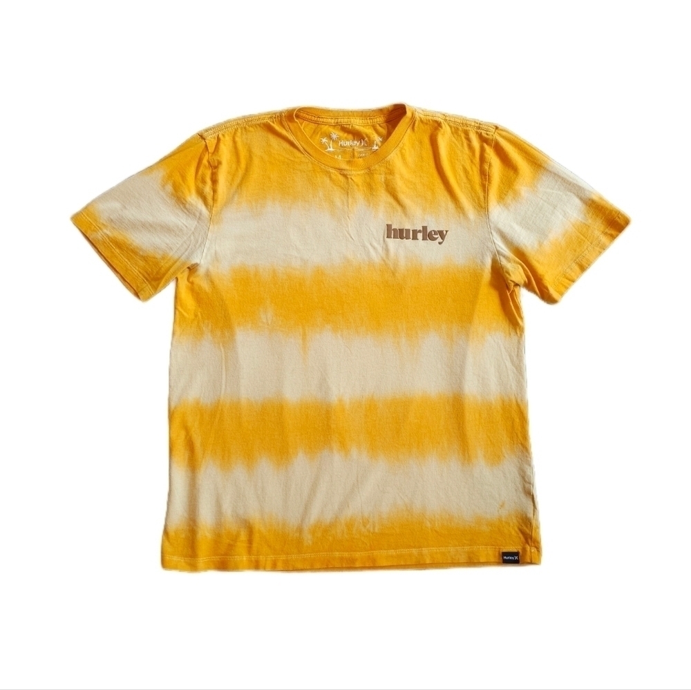Hurley Yellow White Short Sleeve Tee Medium